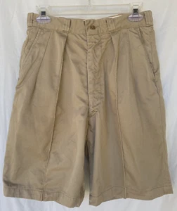 Vintage 40er 50er Jahre Militär Union plissiert khaki Chino Shorts Herren 28 - Bild 1 von 2