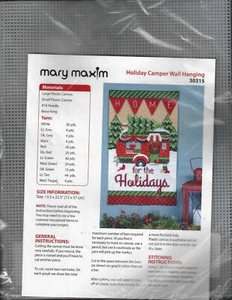 mary maxim~Holiday Camper Wallhanging~ Plastic Canvas Kit 30315 - Picture 1 of 2