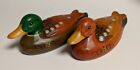 Vintage Japanese Wooden Ducks (Pair), Duck & Mallard; Hand-Painted & Stamped