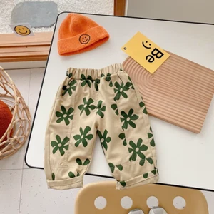 Baby Girl Retro Flower Loose Pants Fashion Comfortable Breathable Cotton Trouser - Picture 1 of 8