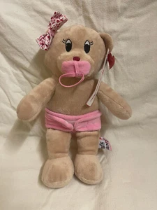 Boutique Bears Athena Voudiotis Baby Pink Dumy Nappy Bow Plush Stuffed Toy BNWT - Picture 1 of 3