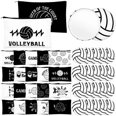40 Pcs Volleyball Gifts 20 Volleyball Cosmetic Bags 20 Volleyball Compact Mir... - Imagem 1 de 4