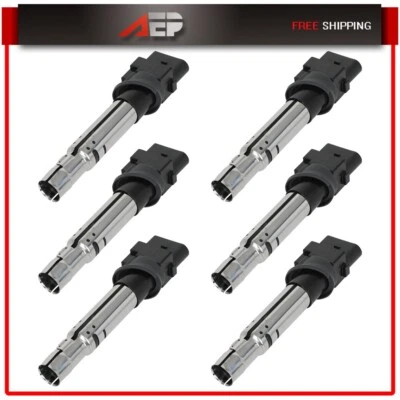 6 Ignition Coils For Audi Q7 2009-2010 Volkswagen Passat 2012-2018 3.6L GAS - Image 1 of 4