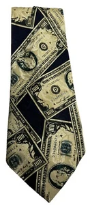 Men’s Tie Necktie Money 100 Dollar Bills $100 Money US Currency Empire - Picture 1 of 8
