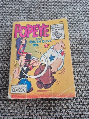 Vintage 1973 Big Little Book Classic Popeye and Queen Olive Oyl Flip-It Cartoon Foto 1 de 3