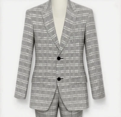 Мужская бежевый клетку Geller совершенно новый полиэстер 2 изделия костюм с 2 пуговицами новый с Ярлыками - Изображение 1 из 4