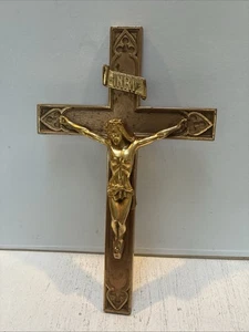 Vintage Unique Older 12”Convent Crucifix, Very Detailed BRASS (CU11) Chalice Co - Picture 1 of 11