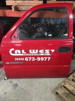 99 00 01 02 03 04 05 06 07 SILVERADO 2500HD RED MANUAL LH FRONT DOOR W/DENT - Image 1 of 4