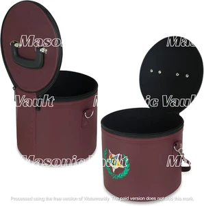 Freimaurer Shriners Amaranth Fez Etui - weinrotes Leder mit Riemen & Stickerei - Bild 1 von 4