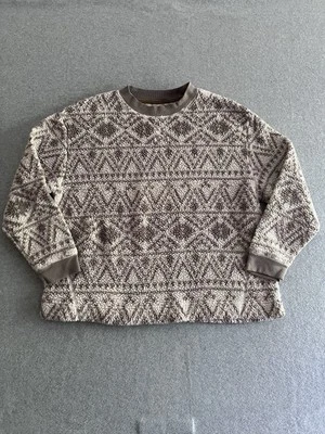 Sudadera Sherpa UGG Koolaburra Mujer Talla P1X Gris Blanco Patrón Escandinavo Foto 1 de 4