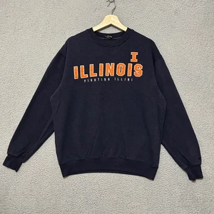 Illinois Fighting Illini Sudadera Cuello Redondo Hombres M Azul Marino Pullover NCAA - Imagen 1 de 8