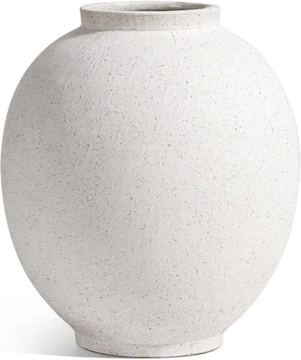 Large White Ceramic Vase - 9.8 Inch Rustic Farmhouse Vase for Home Decor, Min... - Image 1 of 4