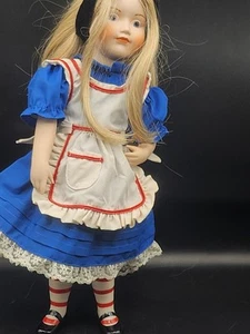 Vintage 1989 Hamilton Collection 13 Inch Alice in Wonderland Porcelain Doll - Picture 1 of 11
