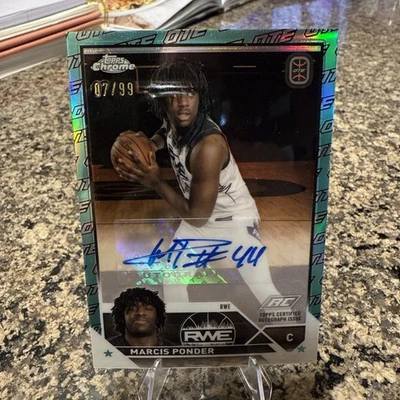 2023-24 Topps Chrome OTE - Aqua #A-MP Marcis Ponder Rookie Auto /99 - Image 1 of 2