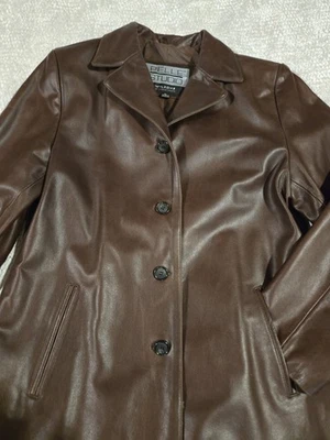 Womens Brown Genuine Leather Coat Size Large - Image 1 of 4