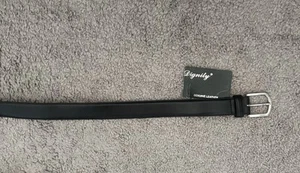 Cintura in pelle nera da uomo marca Dignity in pelle taglia 34 nuova con etichetta (S2460) - Foto 1 di 2