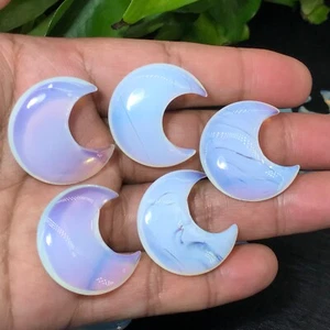 5pcs synthetic opalite Moon quartz crystal skull reiki healing gems - Picture 1 of 9