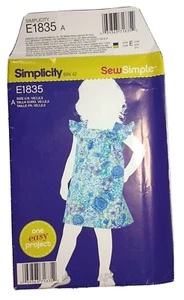 Vestido para niñas Simplicity E1835 talla 6M- 3 patrón de costura sobre daños - Imagen 1 de 5