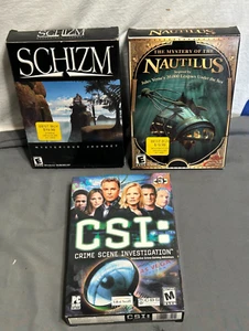 Lot 3 Vintage PC Spiele SEALED in BOX CD-ROM Computer SCHIZM Nautilus CSI: Crime - Bild 1 von 4