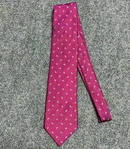 Dunhill Tie Magenta Pink Paisley Necktie 100% Silk Made in England 3.5" - Picture 1 of 7