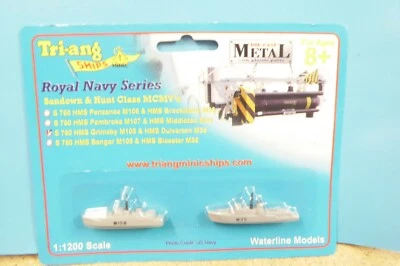 HMS Grimsby M108 and HMS Dulverton M35 Minehunters Royal Navy Mint Carded - Image 1 of 4
