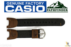 CASIO PATHFINDER PAS-400B-5V Original Fishing Timer Brown Nylon Watch BAND Strap