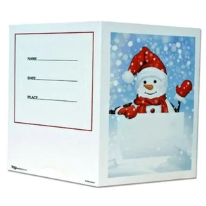 SNOWMAN 4x6 HOLIDAY PHOTO FRAME ( Pack of 500 ) Tap - Card Stock -NEW - Picture 1 of 3