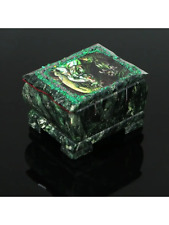 Natural Coil stone Box with Mirror Jewelry Casket Trinket Box Acrylic paint