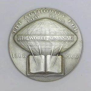 1968 World Almanac Centennial Anniversary Silver Medal e259 - Picture 1 of 2