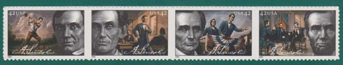 US 2009 42c Lincoln #4383a Strip of 4 MNH Cover