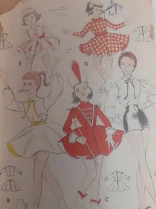 Dance Band Dress Costume Butterick Sewing Pattern 8381 Size 4 Girls VTG Cut - Picture 1 of 6