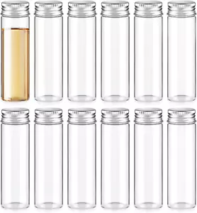 TUZAZO 12 PCS 50 Ml / 1.7 Oz Glass Spice Jars, Small Transparent Spice Bottles - Picture 1 of 12