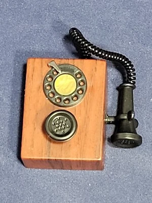 Miniaturas para casa de muñecas escala 1:12 teléfono antiguo vintage accesorios de decoración de plástico Foto 1 de 4