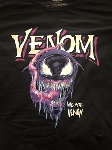 Marvel Shirt Men's Size 3 XL Black Venom Purple Graphic Tee Casual Short Sleeve - Picture 1 of 4