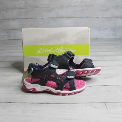 Eddie Bauer Girl's Sandals Toddler Kid Size 8 Navy Blue Pink - Image 1 of 4