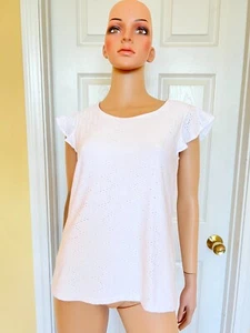 ADRIANNA PAPELL white eyelet top size XS - Picture 1 of 7