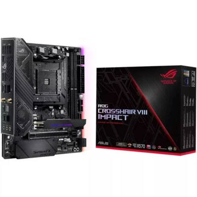 ASUS ROG Crosshair VIII Impact AMDX570 Socket AM4 Mini DTX DDR4SDRAM Motherboard - Image 1 of 4