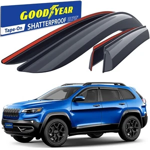 Sun Rain Visors Wind Rain Guards for 2014-2023 Jeep Cherokee - Picture 1 of 8