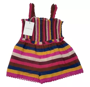 NWT Zimmermann Girls 2T Ginger Stripe Smocked Cotton Romper - Picture 1 of 8