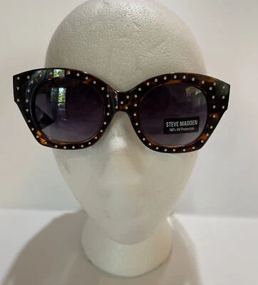 Gafas de sol Steve Madden para mujer marrón caparazón de tortuga con tachuelas nuevas Foto 1 de 4