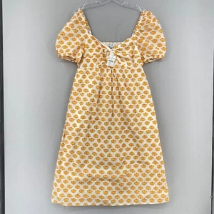 NWT J.Crew Puff-sleeve twist-front midi dress Women Size 12 Ivory Seashells 2023 - Picture 1 of 20