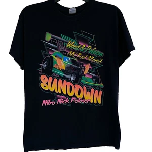 Sundown Nitro Nick Poloson schwarzes T-Shirt Herren Medium AA Fuel Altered Hot Rod Vintage - Bild 1 von 12