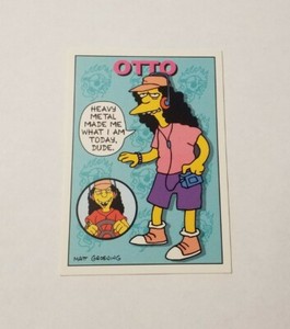 1993 Skybox Bongo Comics Simpsons Trading Card Otto The Driver #18 Promo