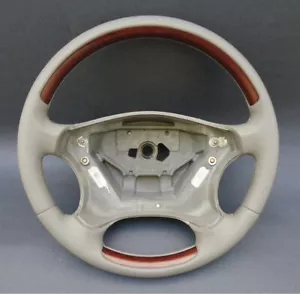 2001-2007 MERCEDES W203 STEERING WHEEL LEATHER WOOD GRAY LAUREL NEW GERMANY MP - Picture 1 of 2