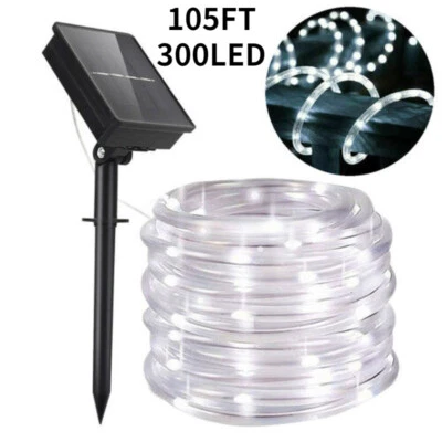105FT Solar Power LED Rope Tube String Fairy Lights Outdoor Garden Decor Lights - Image 1 of 4