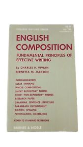 English Composition By Charles H. Vivian Bernetta M. Jackson Paperback Book 1963