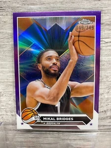 2024 Topps Chrome Mikal Bridges /349 Purple Refractor No. 2 - Picture 1 of 2