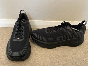 Entrenadores para correr negros anchos Hoka M Bondi 6 para hombre Reino Unido 12 - usados una vez - Imagen 1 de 16