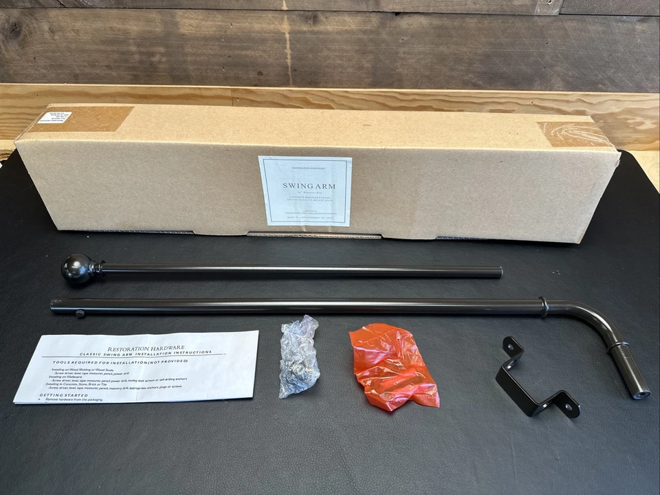 Ferragens de restauração braço oscilante antigo bronze 5/8" diâmetro haste 20-36" - Imagem 1 de 4