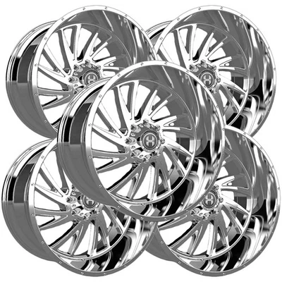 (Set of 5) Hardcore HC21 Pandemic 26x14 6x5.5" -76mm Chrome Wheels Rims 26" Inch Foto 1 de 4